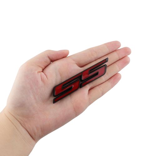 UPAUTO 1PC SS Emblem 3D Metal Car Sticker Decoration Car Side Rear Badge for Cars Trucks SUV Luggage Computers (Red Black)
