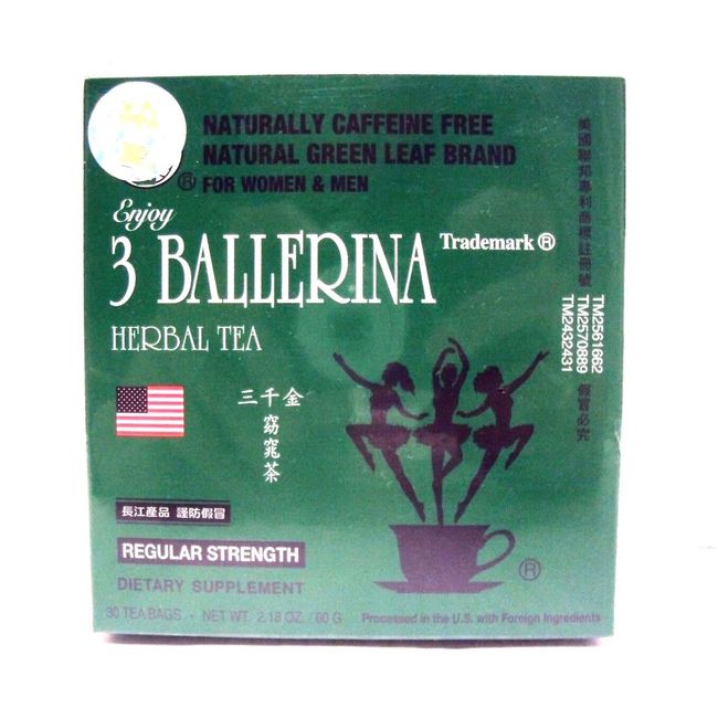 Diet Tea For Men And Women 30 Tea Bags Drink Regular Strength, Three 3 Ballerina