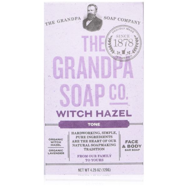 Grandpa's Witch Hazel Bar Soap Soft and Gentle 4.25 Ounce (Pack of 4)