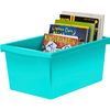 Storex 5.5 Gallon (21L) Classroom Storage Bin, Teal