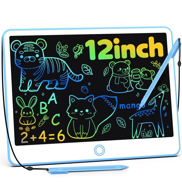 BAVEEL LCD Writing Tablet, 12 Inch Colorful Toddler Doodle Board Reusable Drawing Tablet, Educational and Learning Toy for 3 4 5 6 Years Old Boy and Girls, for Kids Toddlers