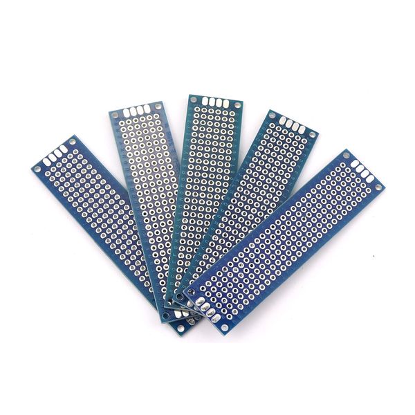 2cm x 8cm Set of 5 Universal PCB Double Sided Tin Plated Lead Free PCB Circuit Board Universal Printed Circuit Board DIY Soldering Universal Prototyping Board Free Board Double-sided Free Board Rohs