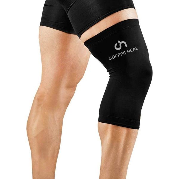 COPPER HEAL Knee Compression Sleeve Knee Brace GUARANTEED with Highest Copper Infused Content to Support Stiff Sore Muscles & Joints Meniscus Tear & Patella Stabilizer Strap