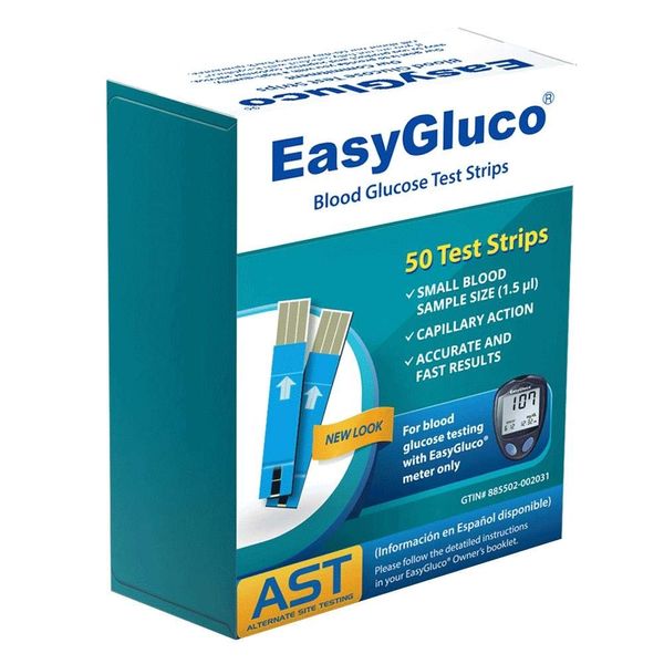 EASYGLUCO Blood Glucose Test Strips, Precision Sugar Measurement for Diabetics, Monitor Your Diabetes and Ketogenic Low-Carb Diet and Nutritional Ketosis, 50 Strips