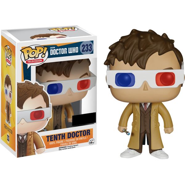 Funko Pop Television: Tenth Doctor with 3D Glasses Collectible Figure, Multicolor