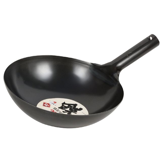 Pearl Metal HB-4214 Wok, Black, 10.6 inches (27 cm), Iron Beijing Pot