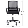 Ergonomic Office Chair Mesh Home Writing Study Chair 36-40" Height Adjustable