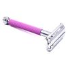 Parker Safety Razor, Parker 29L Lavender, Long Handle Butterfly Open Double Edge Safety Razor for Women, 5 Parker Premium Platinum Double Edge Razor Blades Included