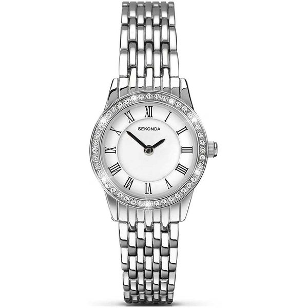 Sekonda Women's Quartz Watch with White Dial Analogue Display and Silver Bracelet 2151.27