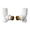 Manual Radiator Valve Round Angled - 15mm x R 1/2" - White