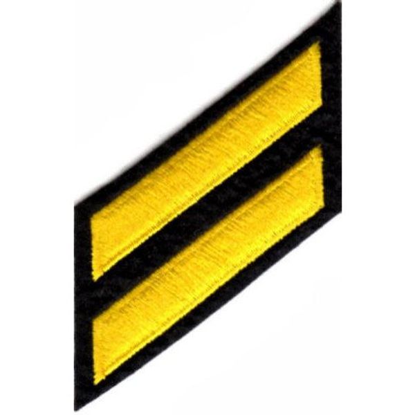 Uniform Service Hash Marks - Medium Gold on Black Felt Backing - 2 Hashes