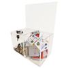 Donation Collection Box With AD display Area Treat or Prize Tip Container 2 Sections One section Locked With Set of Keys And Other Open For Give And Take- Great And Amazing For Fundraising Campaigns