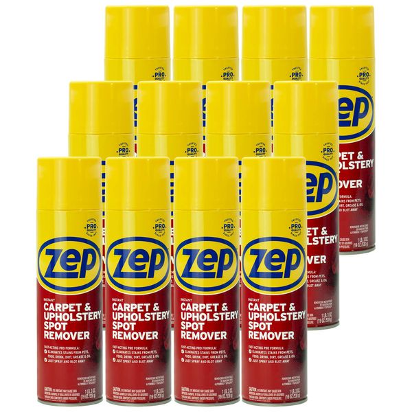 Zep Instant Carpet and Upholstery Spot Remover 19 ounce (Case of 12) ZUSPOT19 - No Scrubbing!