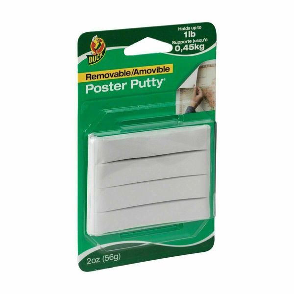 Duck Brand Reusable Removable Poster Putty for Mounting, 2 oz, White (1436912)