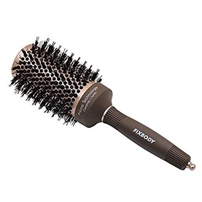 Large Round Brush for Blow Drying with Natural Boar Bristle, Nano Thermal  Ceramic and Ionic for Styling , Healthy Hair and Extra Volume (2,1 Inch)
