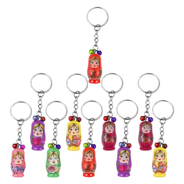 Toyvian 36pcs Key Chain Russian Doll Keychains Dolls Girls Russian Stacking Toys Miniature Babushka Doll Mobile Phone Charm Pendant Cute Keychain Toy for Kids Wooden Key Ring Ska Car Child