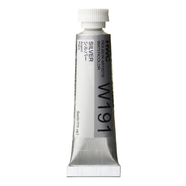 Holbein W191 Transparent Watercolor Paint, Silver, 0.16 fl oz (5 ml) (No.2), 003191