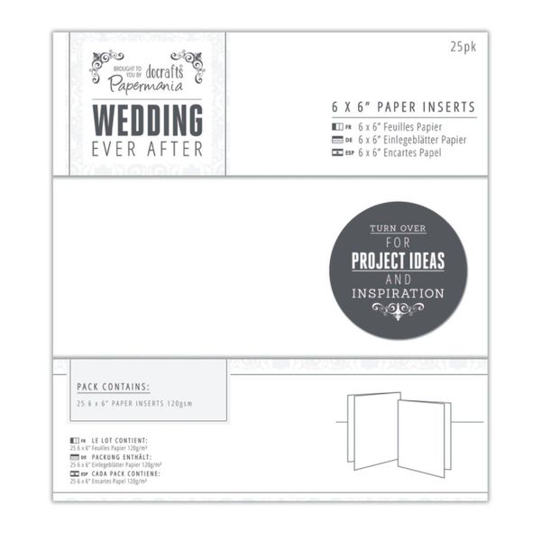 Papermania 6 x 6-Inch Wedding Paper Inserts, White