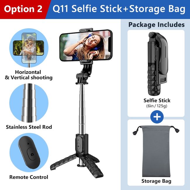 Extendable Selfie Stick Monopod Tripod for Cell Phone + Bluetooth Remote  Shutter