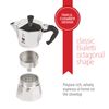 Bialetti - Moka Express: Iconic Stovetop Espresso Maker, Makes Real Italian Coffee, Moka Pot 3 Cups (4.3 Oz - 130 Ml), Aluminium, Silver