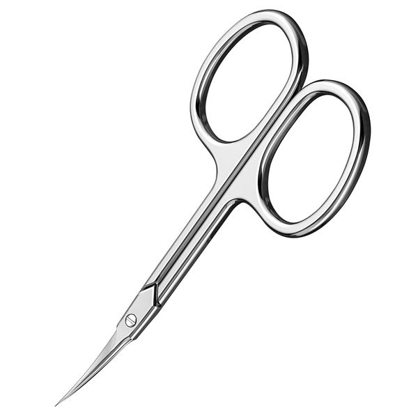 CGBE Cuticle Scissors, Women's Extra Fine Eyebrow Scissors, Eyebrow Scissors Stainless Steel Curved Nail Care Scissors, Multipurpose Small Manicure Cuticle Scissors for Cuticle, Eyebrow, Eyelash, Nose Hair, Beard