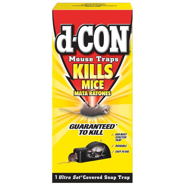 d-CON Refillable Corner Fit Mouse Poison Bait Station, 1 Trap + 6