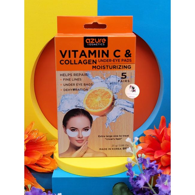 Azure Vitamin C & Collagen Moisturizing Under Eye Pads 5 Pairs NEW Free Ship