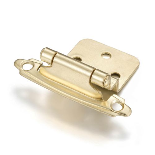 Vallecloud 10 Pack (5 Pair) 3/8" Inset Gold (Brass) Nickel Self Closing Cabinet Hinges for Offset Kitchen Cabinet Door, Face Frame Semi Concealed Kitchen Cabinet Hinges