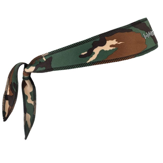 Halo Headband Halo I- Custom Fit- Tie Sweatband for Men and Women, No Slip With Moisture Wicking Dryline Fabric, Camo Green