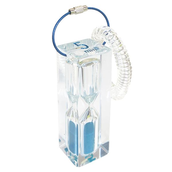 SOU by RAKUSE Acrylic Waterproof Hourglass (5 Minute Counter/Turquoise) Sauna Hourglass Sand Timer (Waterproof/Lightweight/Break-Resistant)