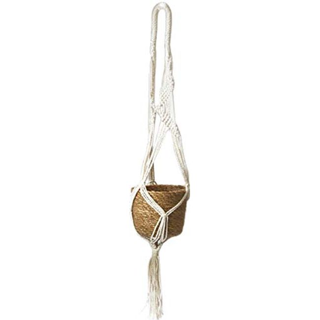 Creer Planter Cover, Macrame, Hanging Pot, D, 5.3 x 5.3 x 29.5 inches (13.5 x 13.5 x 75 cm)