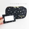 AF8282 Makeup Pouch, Cosmetic Pouch, Large Capacity, Double Zipper, Stylish, Functional Pouch, Brush Holder, Divider, Cosmetics, Storage, Star Pattern