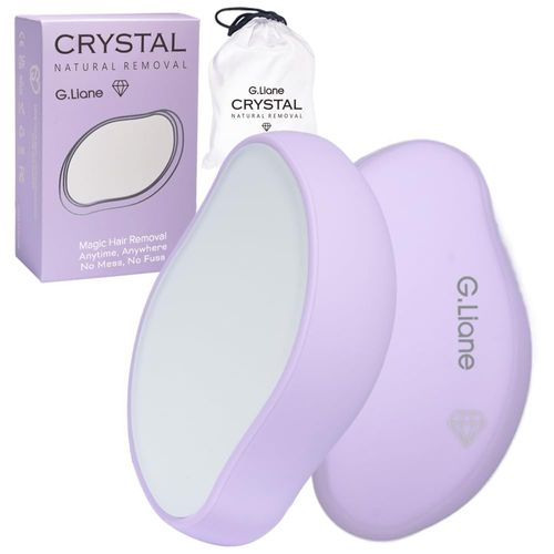 G.Liane Crystal Hair Eraser,Crystal Hair Remover and Epilator,Nano Glass Hair Remover Stone,Reusable Painless Hair Removal Depilator for Women-Purple
