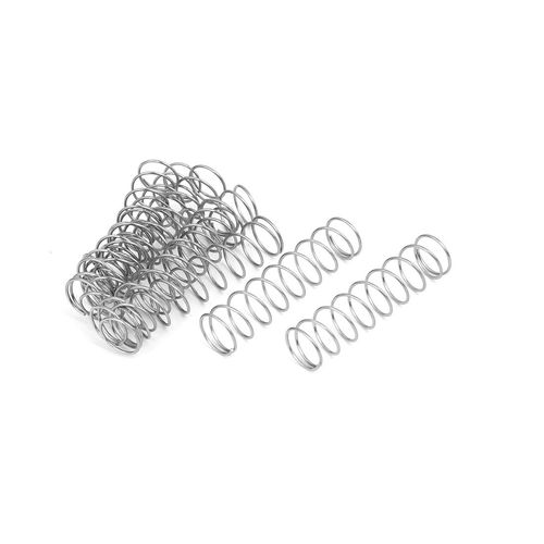 sourcingmap Compression Spring,304 Stainless Steel,12mm OD,0.8mm Wire Size,50mm Free Length,Silver Tone,10Pcs