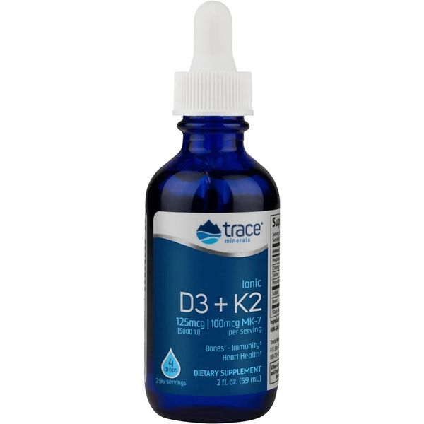 Trace Minerals Ionic D3 & K2 - 2 Oz Liquid