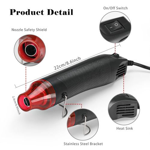 Heat Shrink Tubing Kit,Mini Heat Gun + 328 PCS Heat Shrink Wrap Tube　2:1.