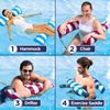 Aqua Monterey Hammock Pool Float - Three Pack - Two Light Blue & One Burgundy/White Stripe, 3-Pack