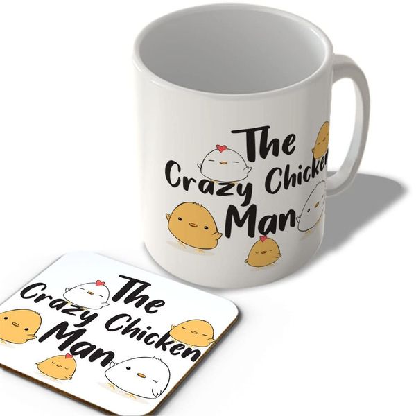 McMug - The Crazy Chicken Man - Mug and Coaster Set, Ceramic, 11fl.oz.