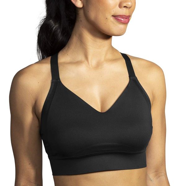 Brooks Women's Interlace Sports Bra for High Impact Running, Workouts & Sports with Maximum Support - Black - 34 C/D