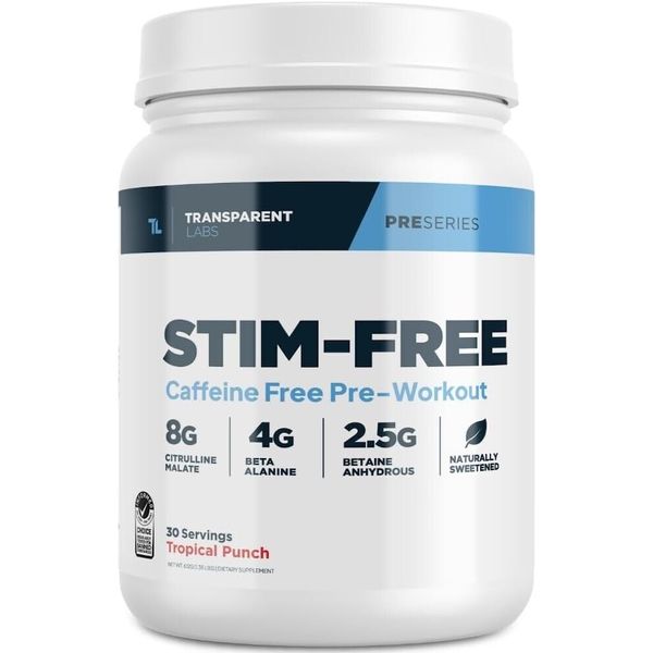 Transparent Labs Stim-Free Pre-Workout - Caffeine & Stim Free Pre Workout Powder