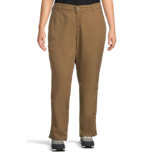 ARIAT Fire Resistant Stretch DuraLight Canvas Stackable Straight Leg Pant, Field Khaki, 26W Long