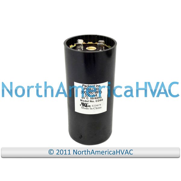 Motor Start Capacitor 300-360 MFD 330 Volt VAC Fits Packard PRMJ300 TRMJ300