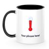 Personalised Emoji 11oz Mug Featuring Thermometer Black