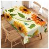 Walmsco Tablecloth Yellow Sunflower Decor For Dining Room Kitchen Rectangular Table Cover 132 * 178cm