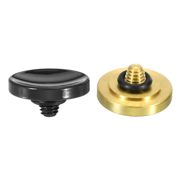 PATIKIL Shutter Release Button, Soft Shutter Release Pure Copper Camera Shutter Concave Black Gold Tone Pack of 2