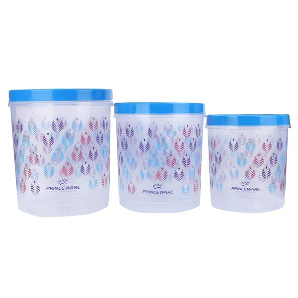 Princeware Plastic Twister Package Container, Set of 3, Assorted Color
