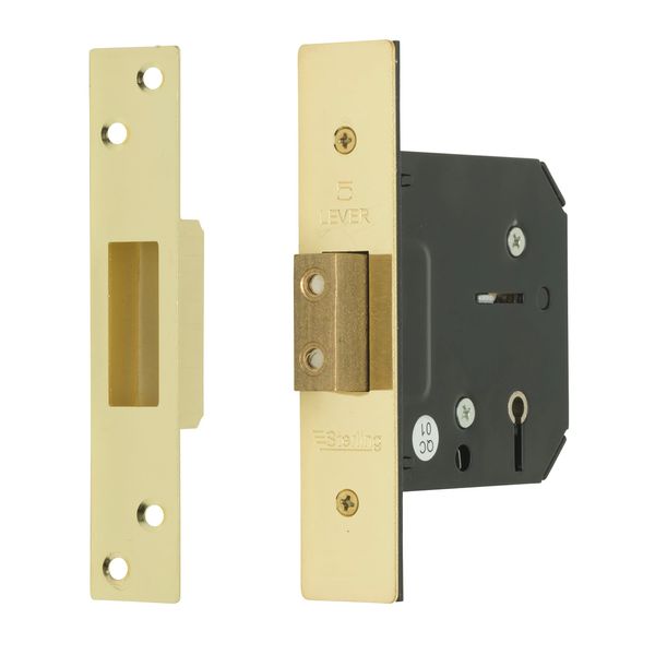 Sterling MLD530 5 Lever Deadlock, Brass, 3.0"