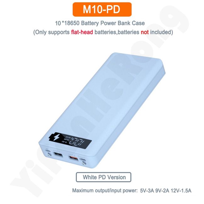 Power Bank 18650 Case Diy QC3.0 5V 9V 12V Battery Holder Fast