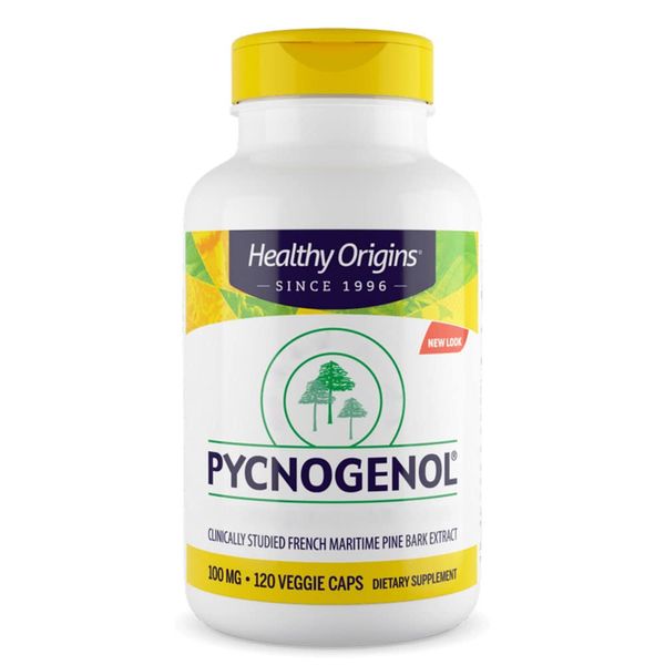 Healthy Origins, Pycnogenol, 100mg, Pine Bark Extract with Procyanidins, 120 Vegan Capsules, Lab-Tested, Soy Free, Gluten Free, Vegetarian, Non GMO