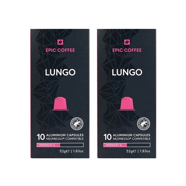 Epic Coffee Coffee Capsule Lungo 20 Capsules Nespresso Compatible